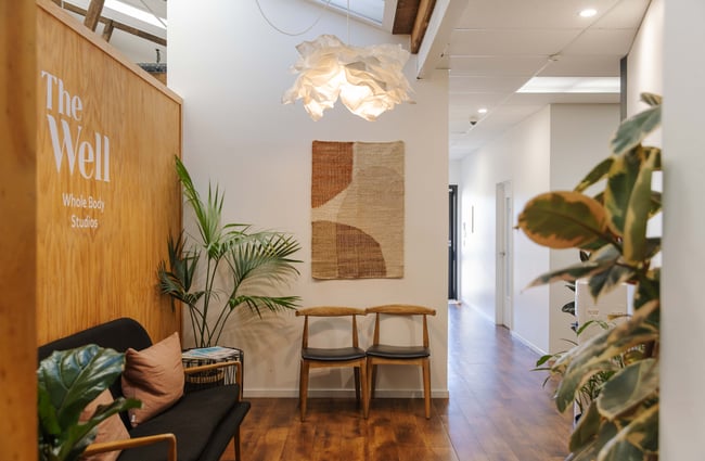 Reception area at The Well - Whole Body Studios.