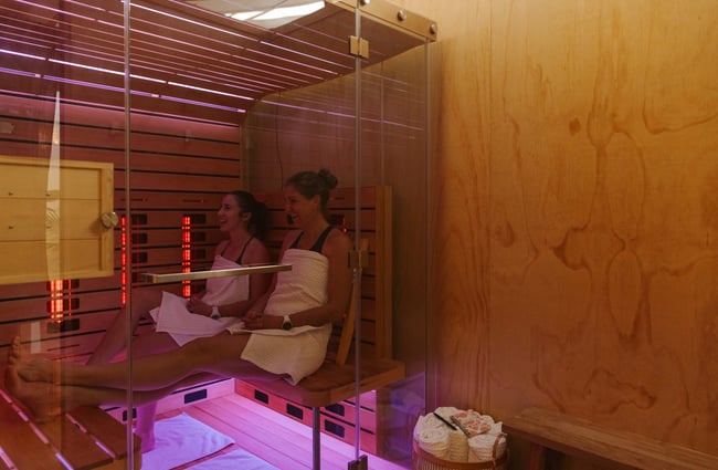 Gym users in the sauna at The Well - Whole Body Studios.