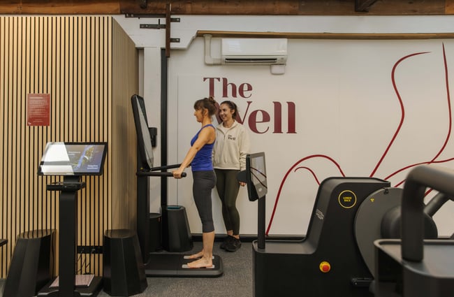 Trainer with her client at The Well - Whole Body Studios.