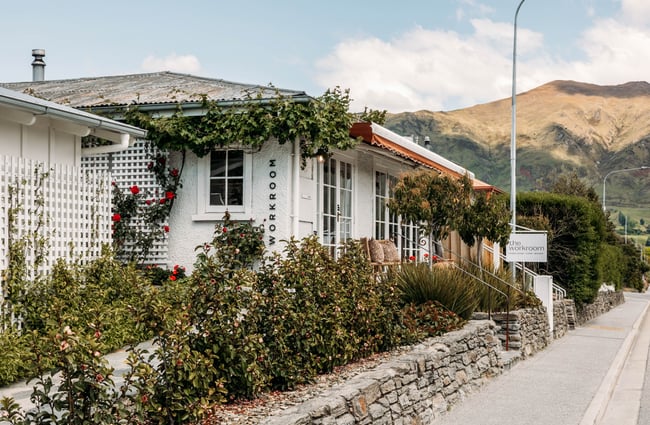 Exterior, front entrance of The Workroom in Wānaka.