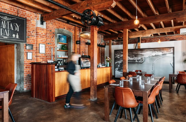 A long table setting inside a beautifully decorated Gisborne bar and restaurant.
