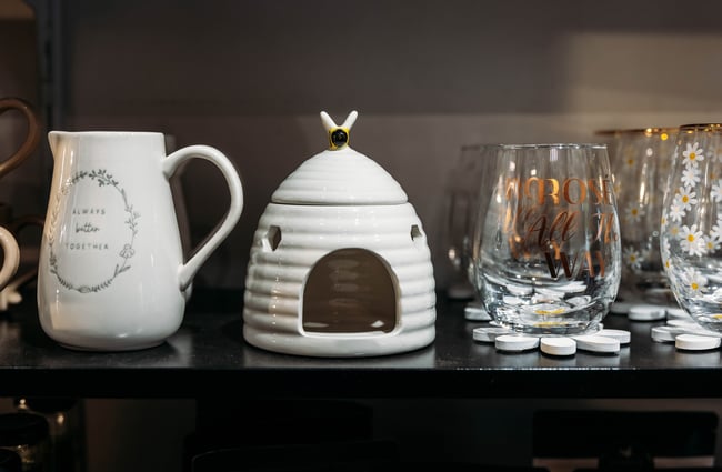 Products on the shelf at Thieving Kea.