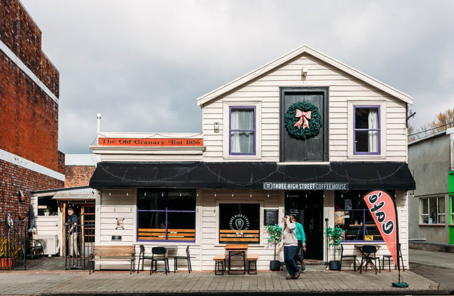 The exterior of the Three High Street cafe in Rangitikei.