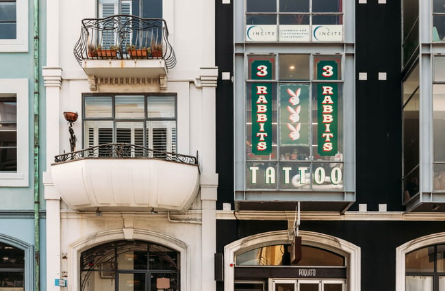 Exterior of Three Rabbits Tattoo in Wellington.