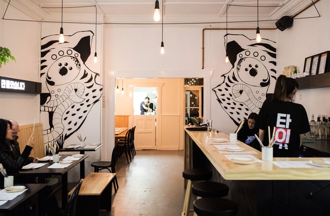 Patterned walls.