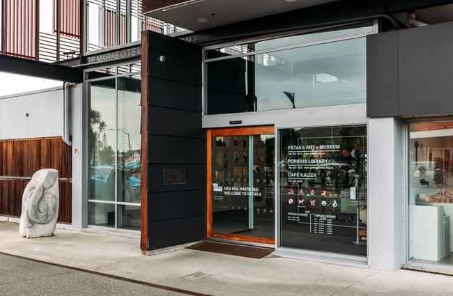 The entrance to Toi Store at Pātaka Porirua.