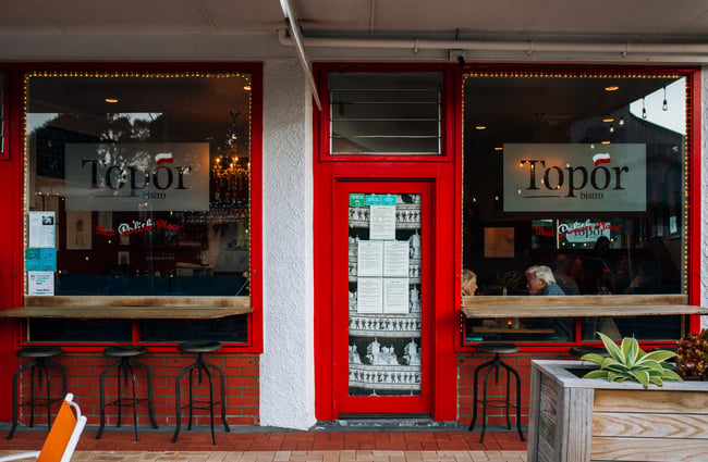 Exterior view of Topor Bistro.