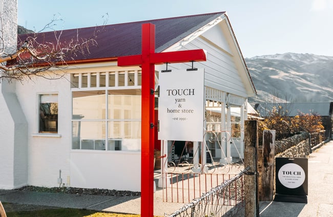 A sign for Touch Yarns Central Otago.
