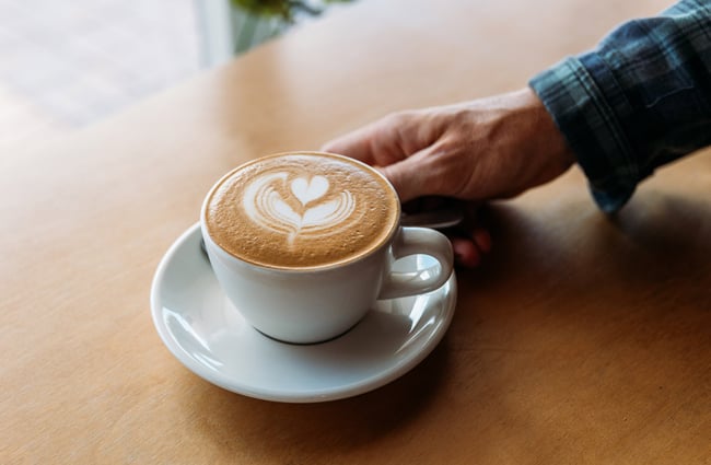 Close up of perfectly made coffee on a cafe table