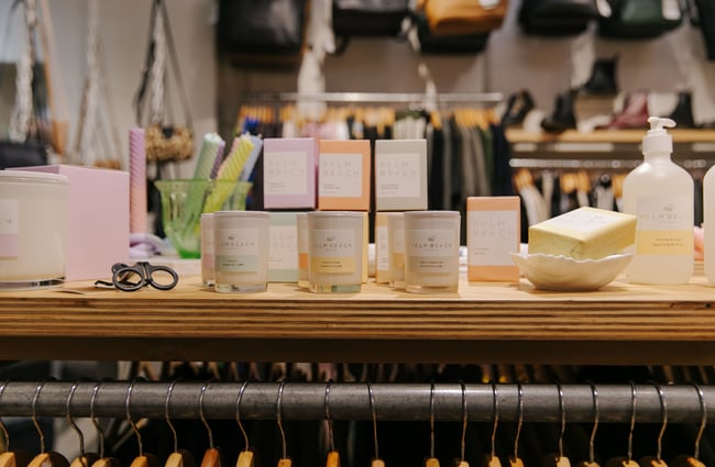 Candles for sale at Trouble and Fox.
