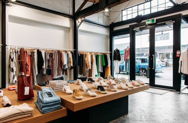 The interior of True clothing store in Hamilton.