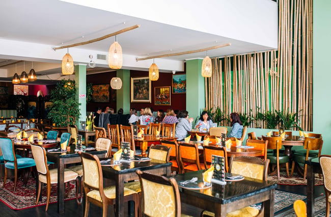 Tuk Tuk Thai interior dining room with customers.