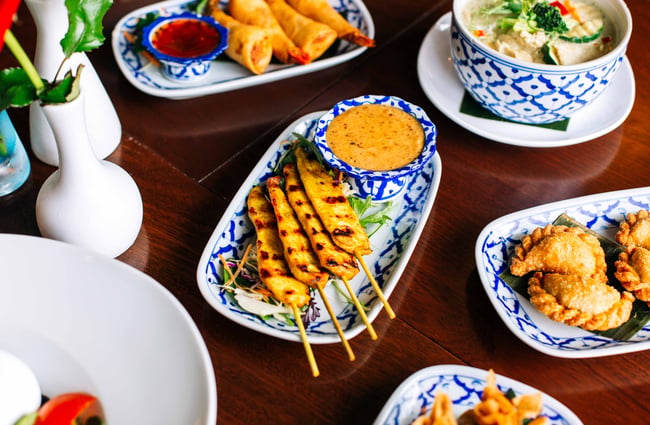 Table of entrees from Tuk Tuk Thai.