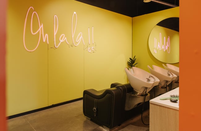 Hair washing stations at Twiggi Hair.