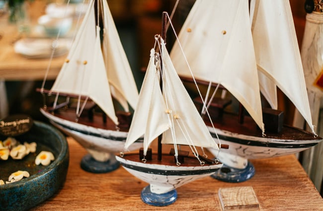 Boats on display.