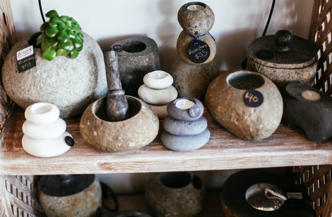 Close up of stoneware.