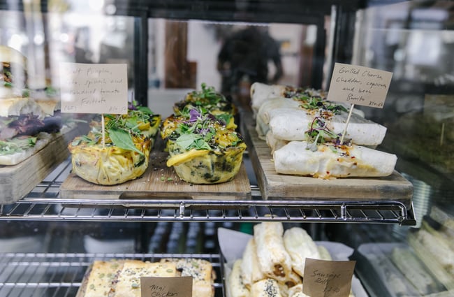 Close up of the cabinet food.