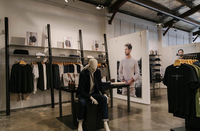 Men's clothing area.