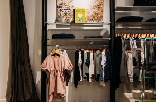 Children's clothing on display at Untouched World Wānaka.