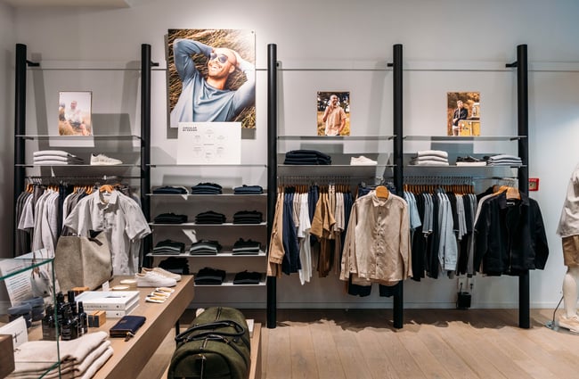 Men's clothing on display at Untouched World in Wellington.