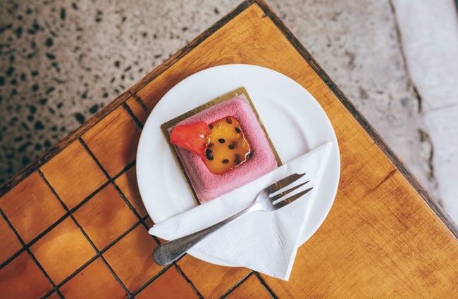 Patisserie on table at Vaniyé Pâtisserie, Auckland.