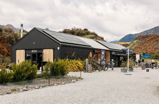 Exterior view of Velo Café & Beer Garden.