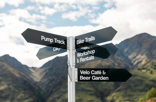 Signage at Velo Café & Beer Garden.