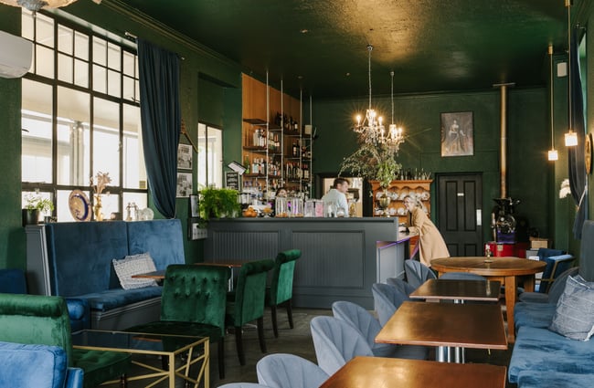 The luxurious interior of Victoria Lounge and Eatery Oamaru.