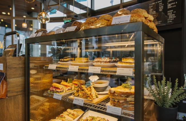 Food cabinet at Vivace Espresso.