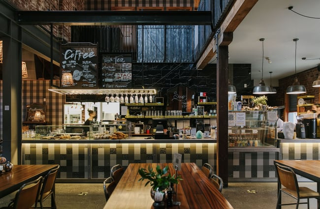 Counter area at Vogel Street Kitchen, Dunedin.