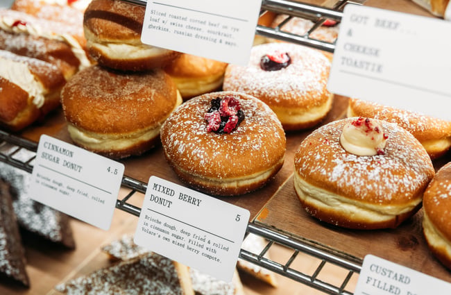 A close up of donuts.
