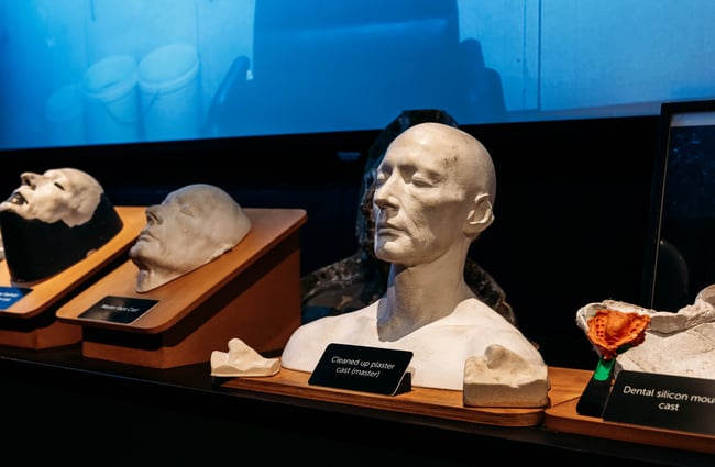 A mould of a head.