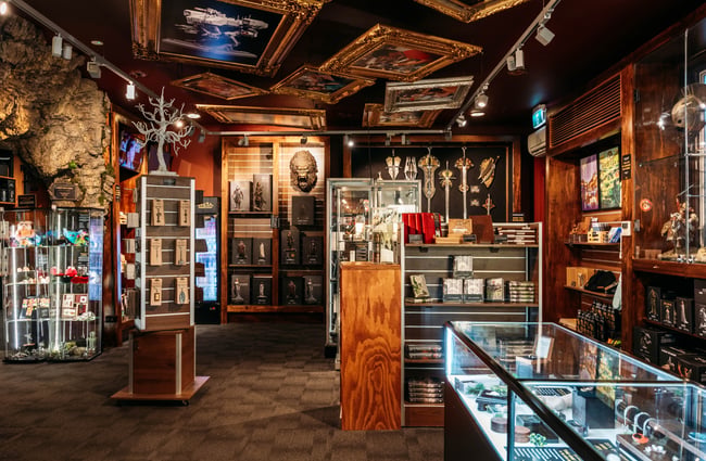 The inside of a shop.