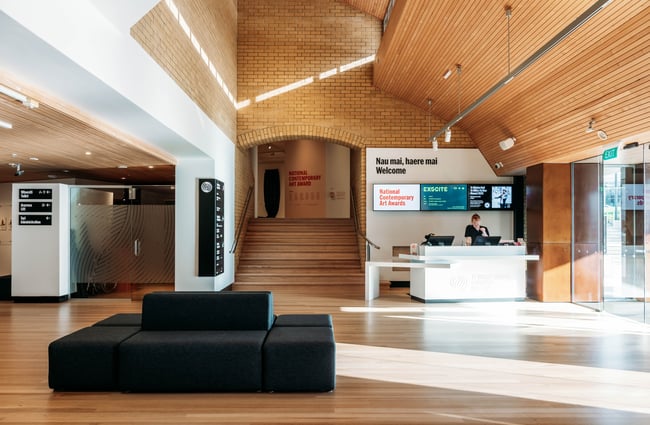Reception area at Waikato Museum, Hamilton.