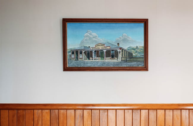 A work of art on a wall.