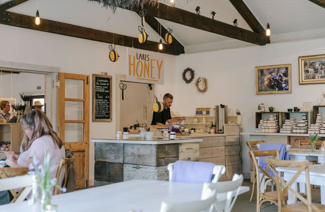 Inside the cafe and gift shop at the Wānaka Lavender Farm.