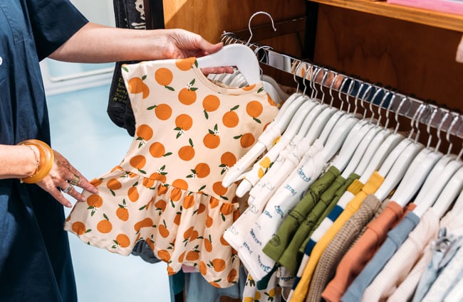 A close up of a small child's dress.
