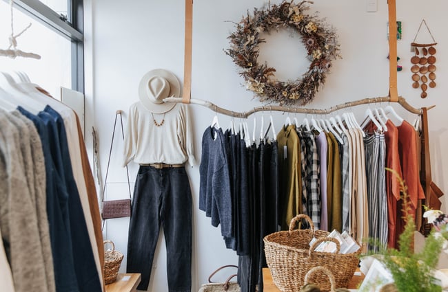 A rack of clothes.