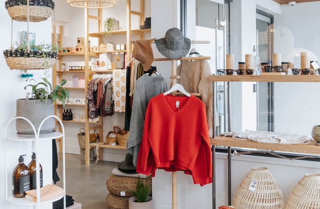 Clothes on display.