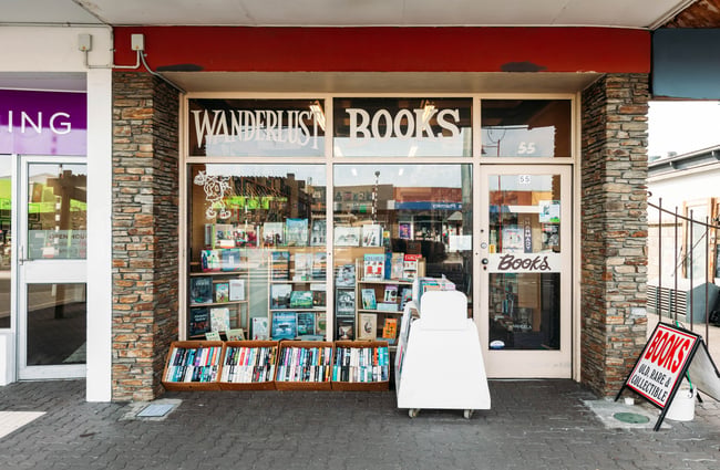 The exterior of Wanderlust Books Alexandra.