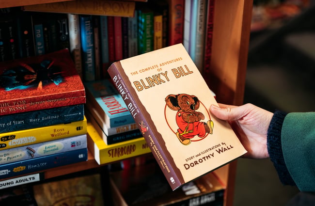 A close up of a person book.