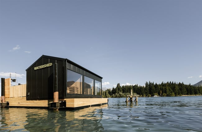 Exterior of Watershed Saunas in Queenstown