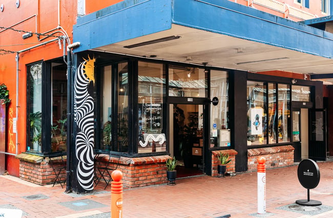Building exterior of Wellington Apothecary