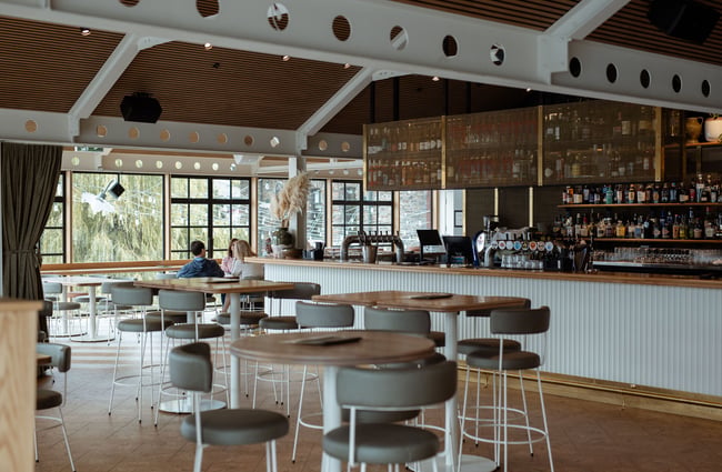 Overview of main dining area at Wharf Bar in Queenstown