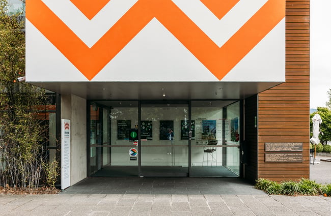 The entrance to Whirinaki Whare Taonga in Upper Hutt.