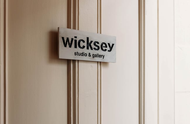 Close up of Wicksey studio & gallery signage