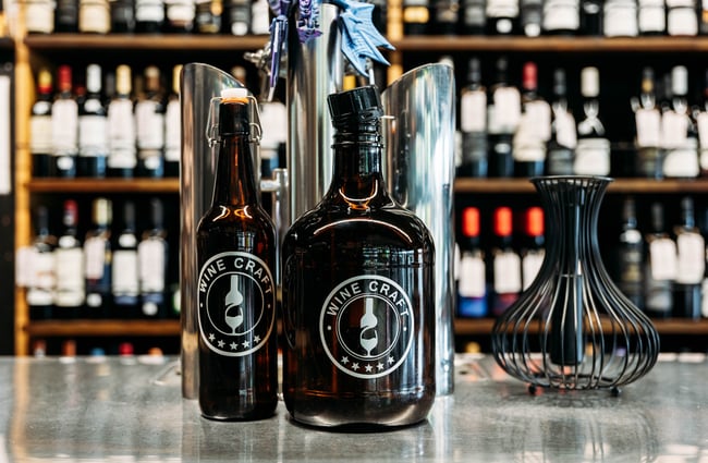 Close up of Wine Craft bottles.