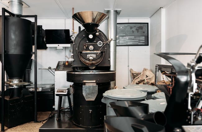 A coffee roasting machine.