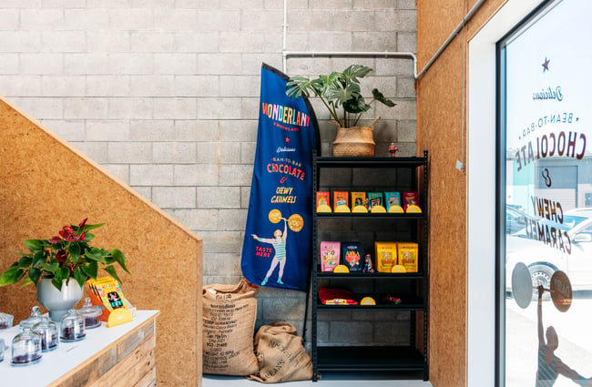 View of the Wonderland Chocolate shop.