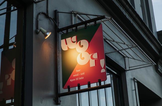 The exterior signage.